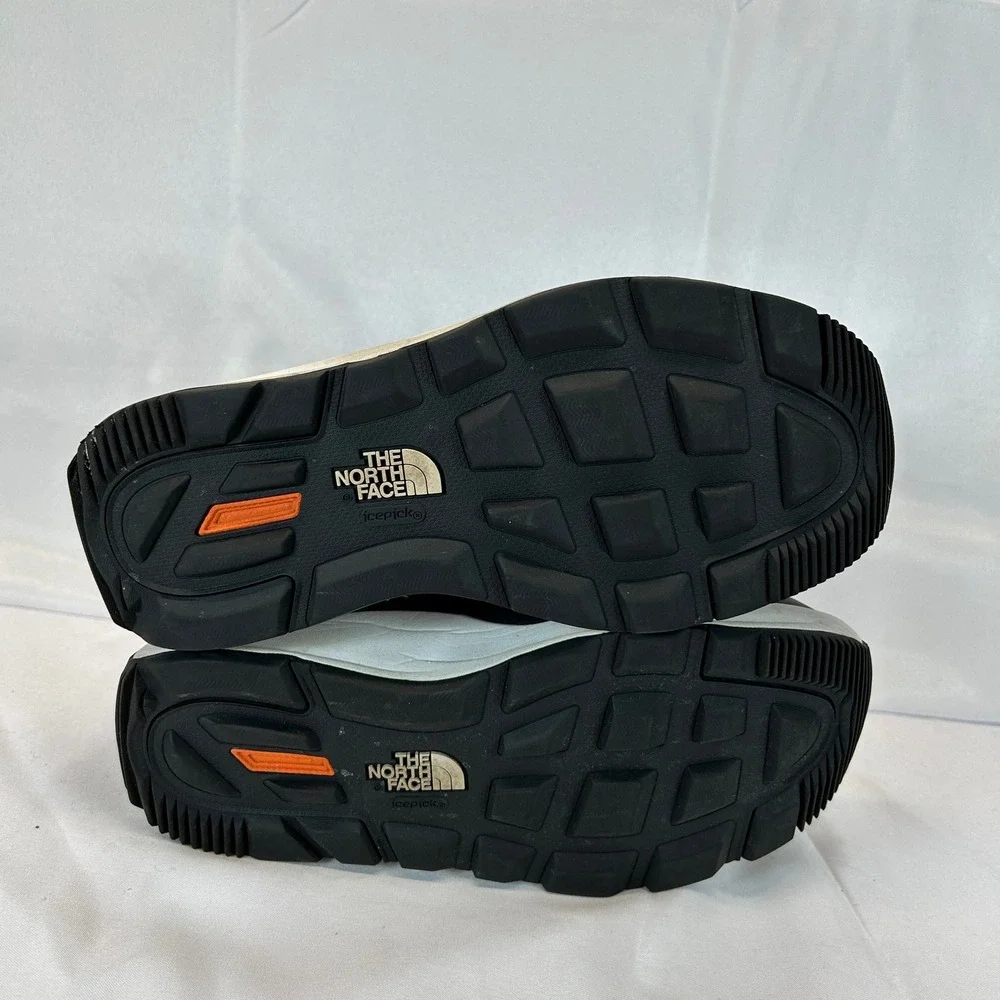 The North Face Nuptse Puffer Winter Boot Black White Waterproof Logo Strap 11